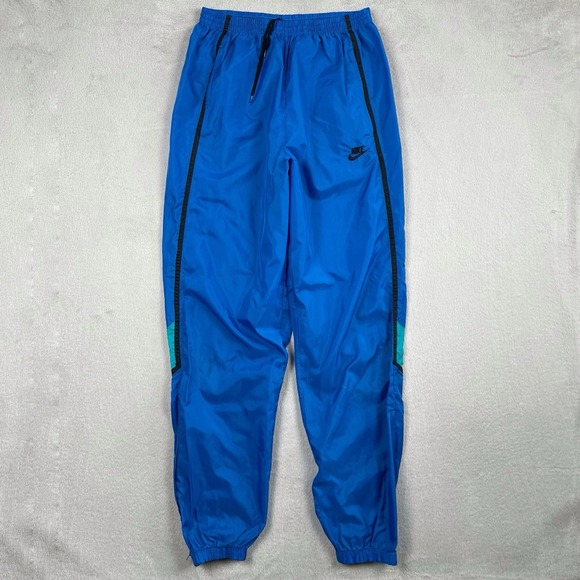 Vintage Nike Windbreaker Joggers Mens Large Blue Gray Tag 90s Lightweight‎ 32" - Picture 1 of 14